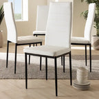 Sedia da pranzo moderna in similpelle, set da 4 pezzi