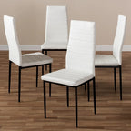 Sedia da pranzo moderna in similpelle, set da 4 pezzi
