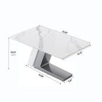 Tavolo da pranzo moderno con piano rettangolare in pietra sinterizzata bianca e gambe in metallo - 160/180/200 cm