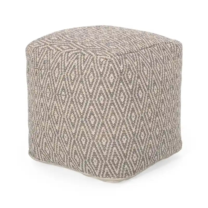 Pouf cubo in cotone lavorato a mano Boven