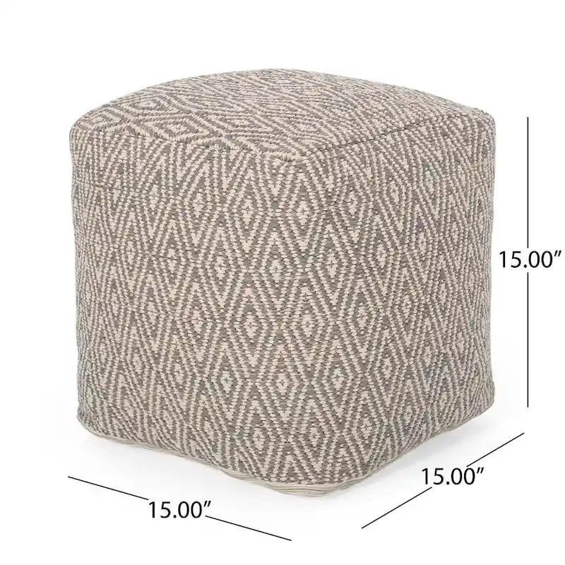 Pouf cubo in cotone lavorato a mano Boven
