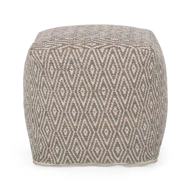 Pouf cubo in cotone lavorato a mano Boven