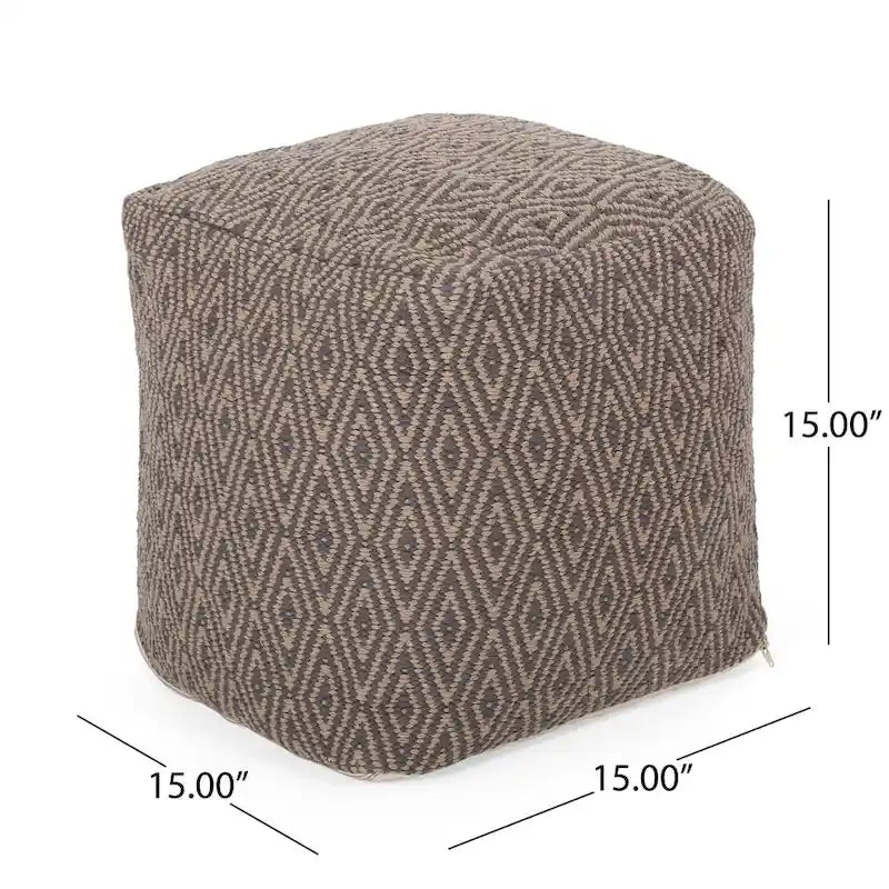 Pouf cubo in cotone lavorato a mano Boven