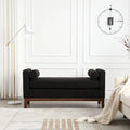 Elegante panca imbottita, con gambe in legno