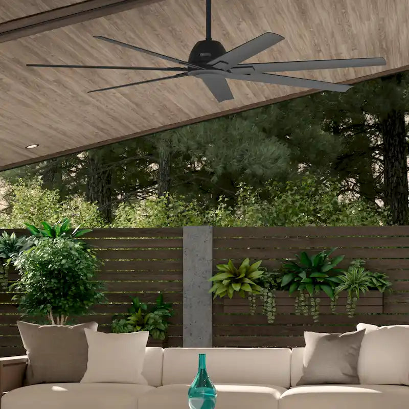 Ventilatore da soffitto per esterni a mulino a vento Downtown da 72" e controllo a parete - Adatto ad ambienti umidi - Industriale, moderno - ENERGY STAR!