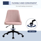 Sedia da ufficio a schienale medio, sedia da scrivania girevole in velluto a forma di conchiglia per ufficio o camera da letto