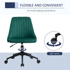 Sedia da ufficio a schienale medio, sedia da scrivania girevole in velluto a forma di conchiglia per ufficio o camera da letto