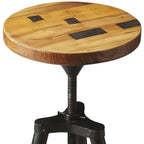 Sgabello da bar girevole in legno di recupero
