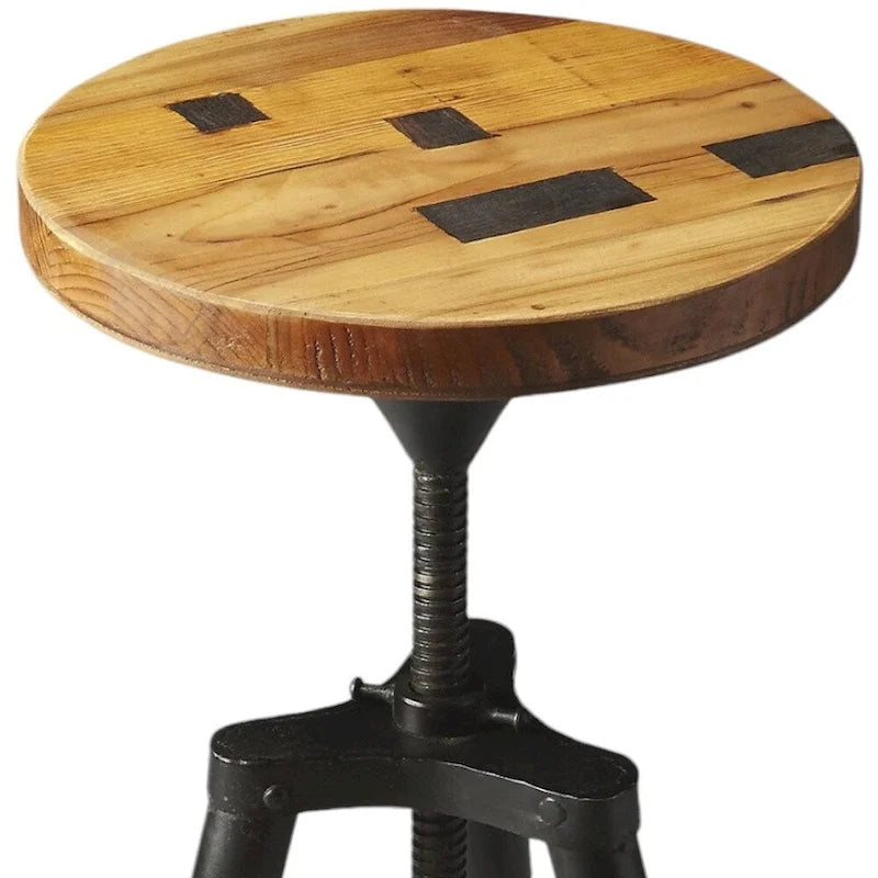 Sgabello da bar girevole in legno di recupero