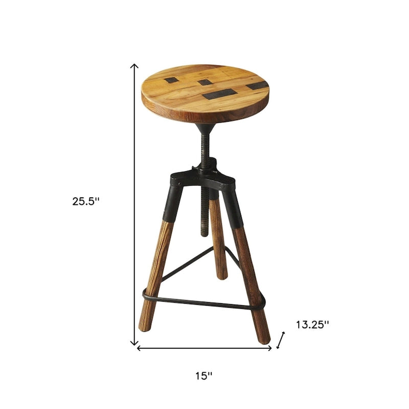 Sgabello da bar girevole in legno di recupero
