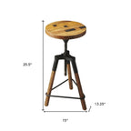 Sgabello da bar girevole in legno di recupero