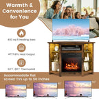 Mobile TV angolare con caminetto elettrico, luci LED e ripiani in vetro regolabili - 45 x 22 x 30