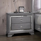 Taia Set Camera da Letto Contemporaneo 3 Pezzi Grigio con Letto, Comodino e Cassettiera con LED