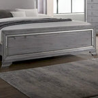 Taia Set Camera da Letto Contemporaneo 3 Pezzi Grigio con Letto, Comodino e Cassettiera con LED