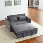 Divano matrimoniale versatile 3 in 1 in velluto con letto estraibile
