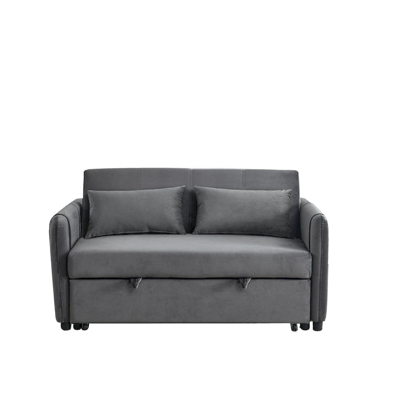 Divano matrimoniale versatile 3 in 1 in velluto con letto estraibile