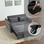 Divano matrimoniale versatile 3 in 1 in velluto con letto estraibile