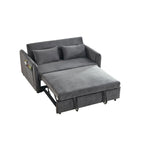 Divano matrimoniale versatile 3 in 1 in velluto con letto estraibile