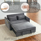 Divano matrimoniale versatile 3 in 1 in velluto con letto estraibile