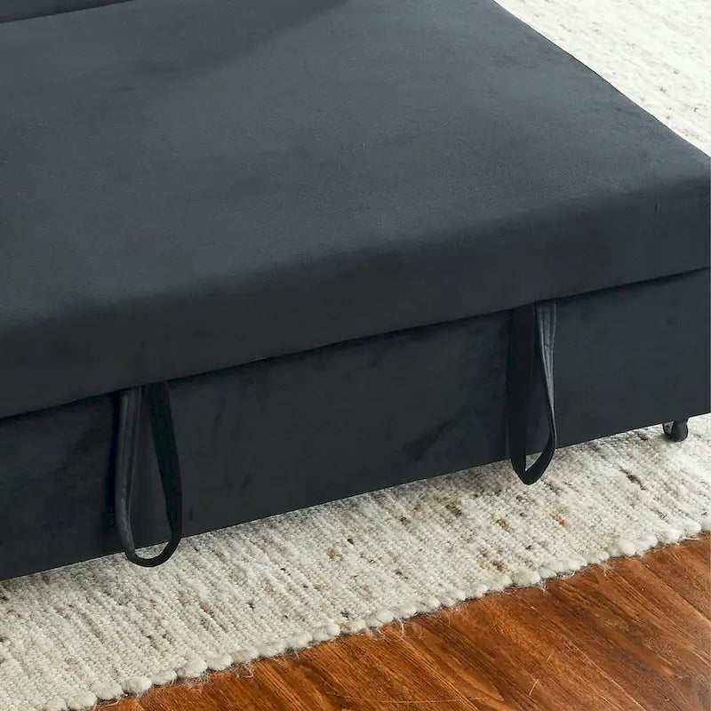 Divano matrimoniale versatile 3 in 1 in velluto con letto estraibile