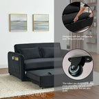 Divano matrimoniale versatile 3 in 1 in velluto con letto estraibile