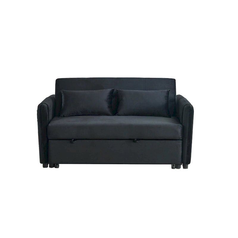 Divano matrimoniale versatile 3 in 1 in velluto con letto estraibile