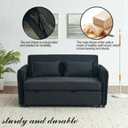 Divano matrimoniale versatile 3 in 1 in velluto con letto estraibile