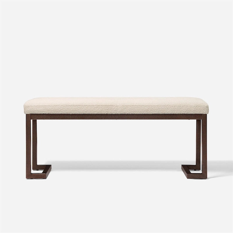 Panca di design contemporaneo con tessuto Bouclé