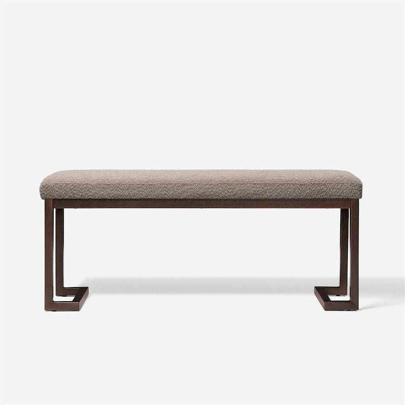 Panca di design contemporaneo con tessuto Bouclé