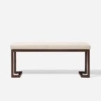Panca di design contemporaneo con tessuto Bouclé