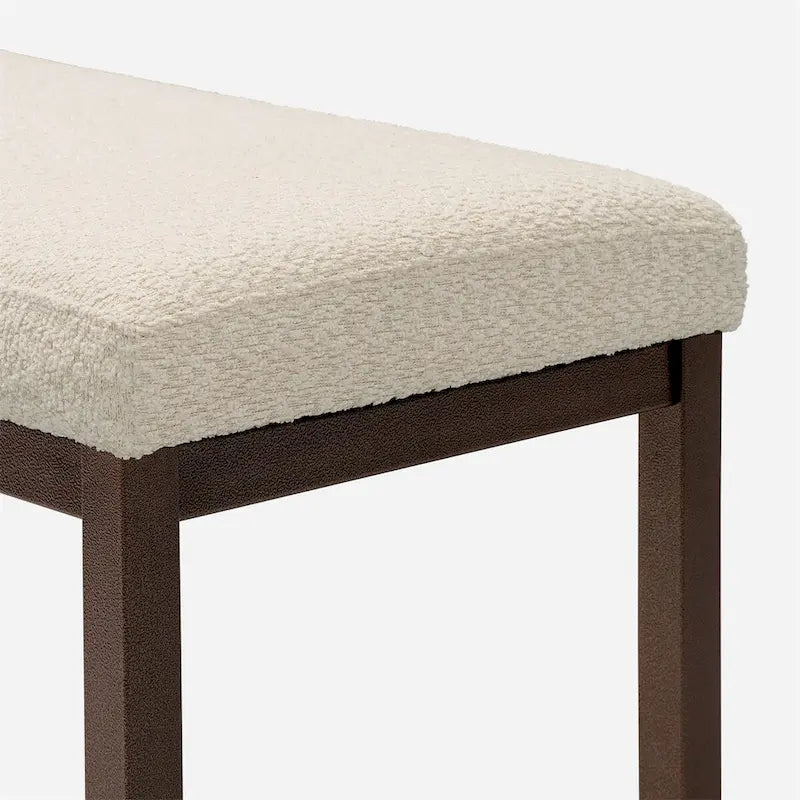 Panca di design contemporaneo con tessuto Bouclé