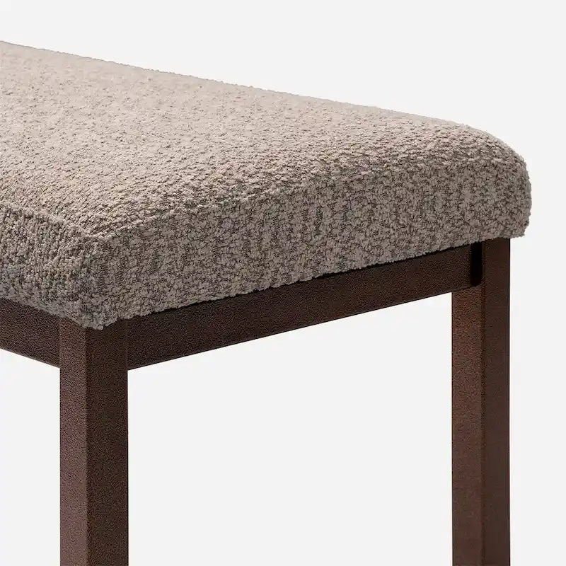 Panca di design contemporaneo con tessuto Bouclé