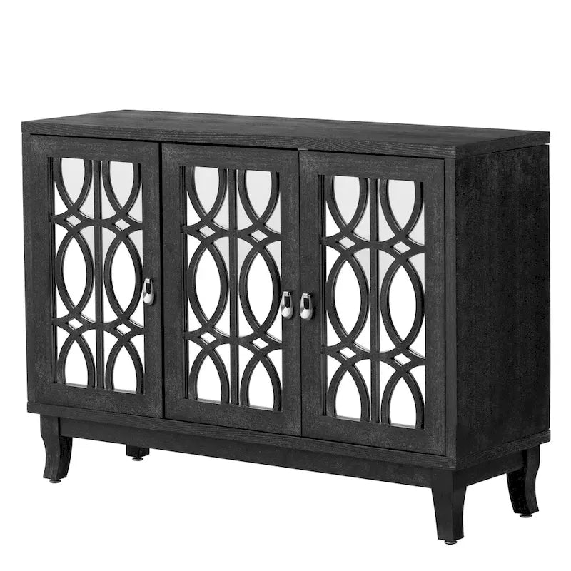 Credenza con mobile buffet a specchio a 3 ante
