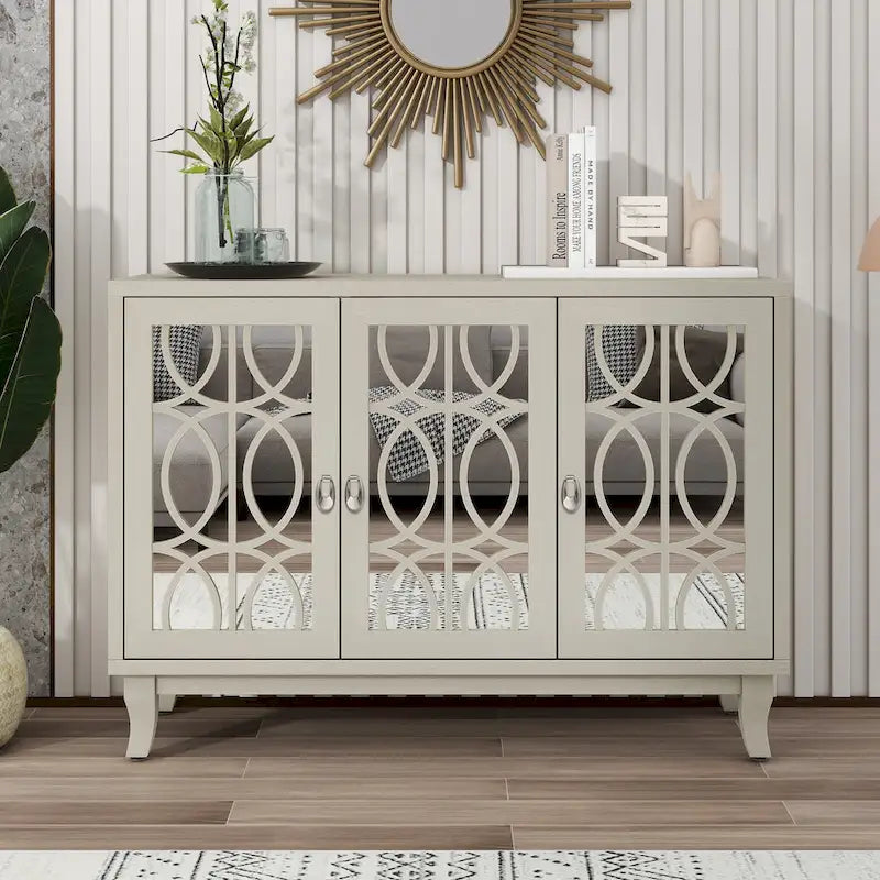 Credenza con mobile buffet a specchio a 3 ante
