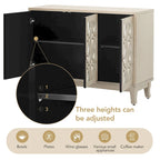 Credenza con mobile buffet a specchio a 3 ante