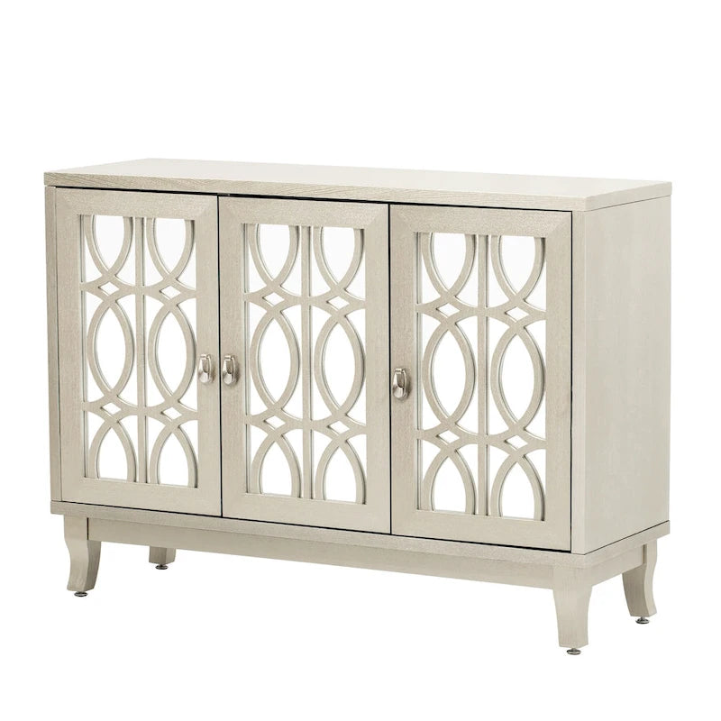 Credenza con mobile buffet a specchio a 3 ante