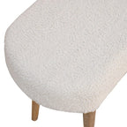 Panca bouclé color crema in stile nordico