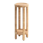 Tavolino portabevande in rattan Rafina - 9x9x22
