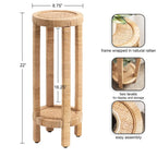 Tavolino portabevande in rattan Rafina - 9x9x22
