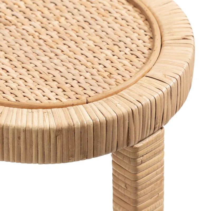 Tavolino portabevande in rattan Rafina - 9x9x22