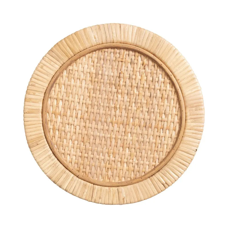 Tavolino portabevande in rattan Rafina - 9x9x22
