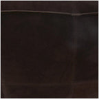 Pouf quadrato basso in pelle con design patchwork - Marrone, Grigio o Marrone Scuro