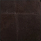 Pouf quadrato basso in pelle con design patchwork - Marrone, Grigio o Marrone Scuro