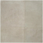 Pouf quadrato basso in pelle con design patchwork - Marrone, Grigio o Marrone Scuro