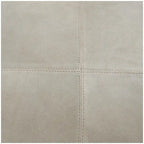 Pouf quadrato basso in pelle con design patchwork - Marrone, Grigio o Marrone Scuro