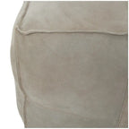Pouf quadrato basso in pelle con design patchwork - Marrone, Grigio o Marrone Scuro
