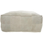 Pouf quadrato basso in pelle con design patchwork - Marrone, Grigio o Marrone Scuro
